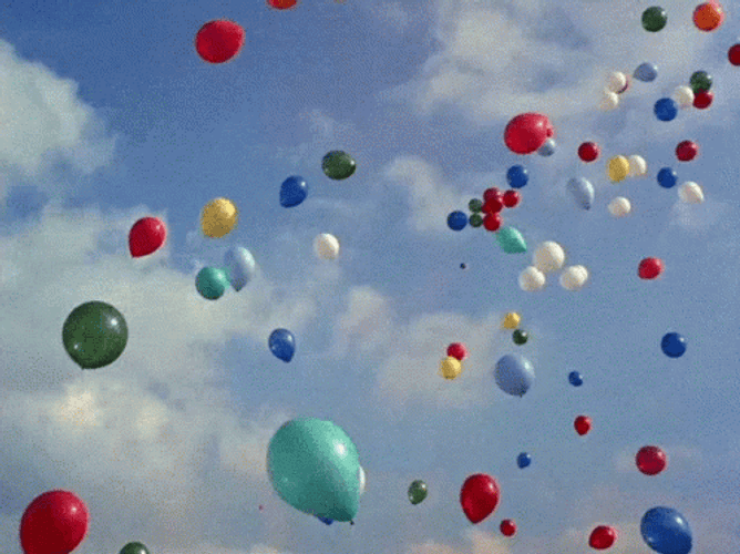 Colorful Floating Balloon GIF