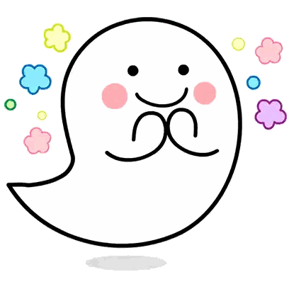 Colorful Flower Ghost Cartoon