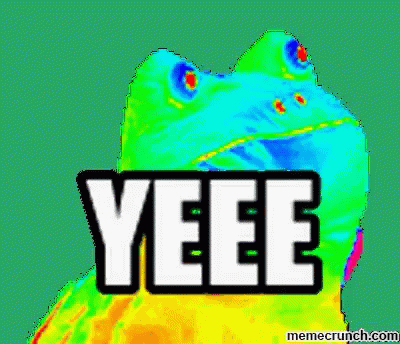 Colorful Frog With Yeee Face