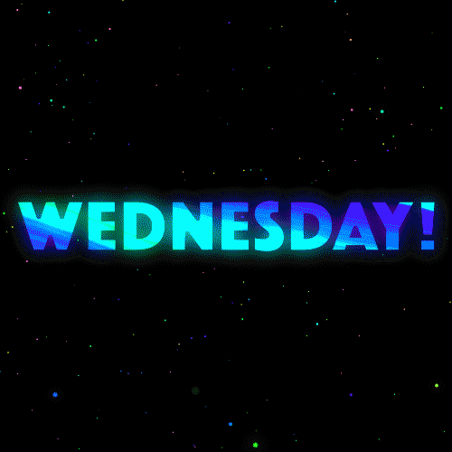 Colorful Funny Wednesday Poster In Space GIF