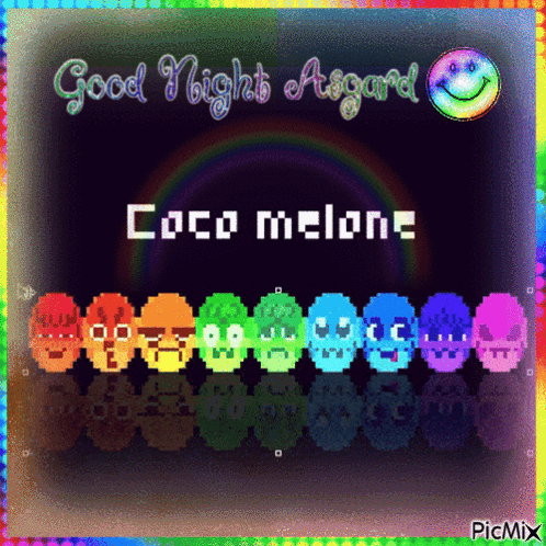 Colorful Greeting Card Says Good Night Asgard