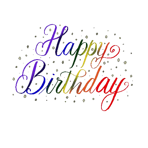 Colorful Happy Birthday Card with Confetti