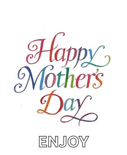 Colorful Happy Mothers Day Card with Hearts