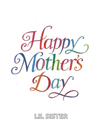 Colorful Happy Mothers Day Card With Hearts GIF