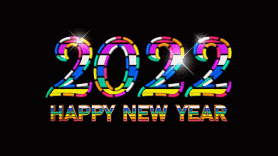 Colorful Happy New Year 2022 GIF