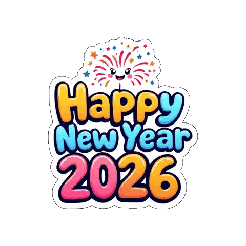 Colorful Happy New Year 2026 Fireworks