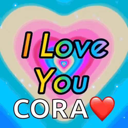 Colorful Heart I Love You Cora GIF