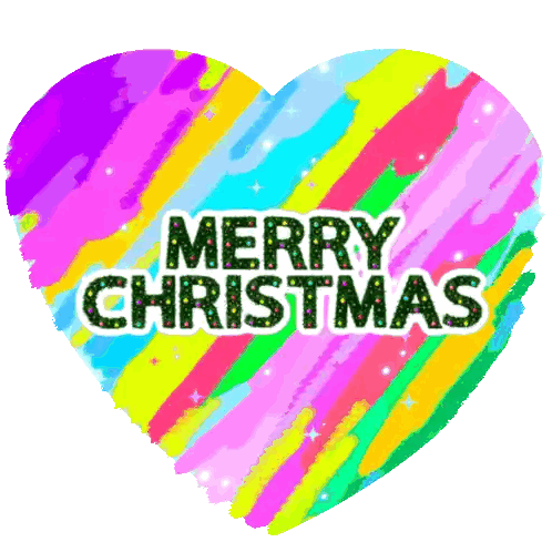 Colorful Heart Merry Christmas