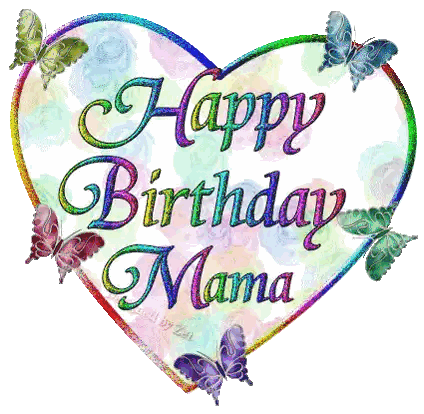 Colorful Heart Saying Happy Birthday Mama