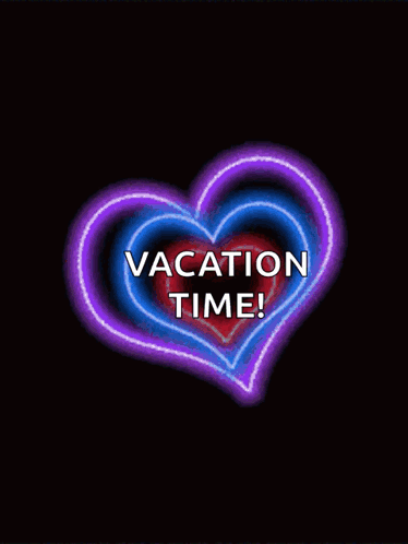 Colorful Heart Saying Vacation Time