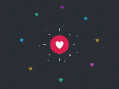 Colorful Hearts Surrounding Purple Object