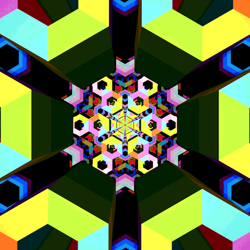 Colorful Hexagon Loop GIF
