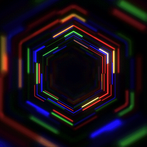 Colorful Hexagonal Kaleidoscope GIF