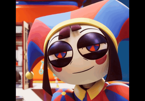 Colorful Jester Hat Cartoon Character Funny Face