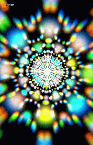 Colorful Kaleidoscope on Black Background Gobroom