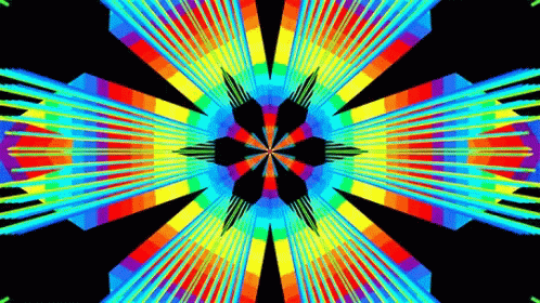 Colorful Kaleidoscope With Black Center GIF