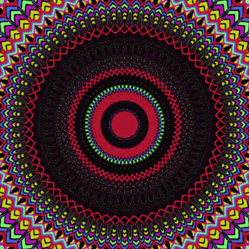 Colorful Kaleidoscope With Center Circle GIF