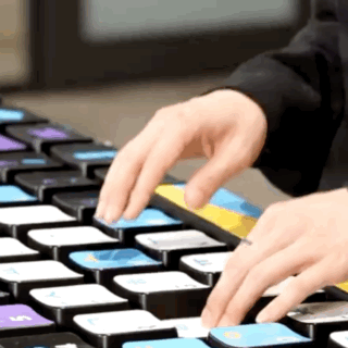 Colorful Keyboard Hands Typing Fast GIF
