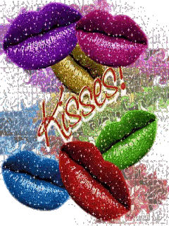 Colorful Lips With Kisses