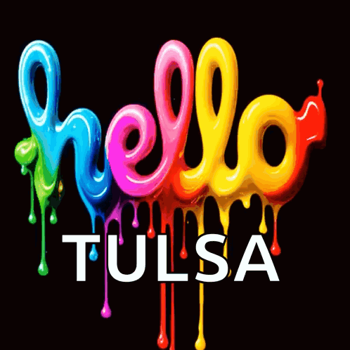 Colorful Logo Saying Hello Tulsa