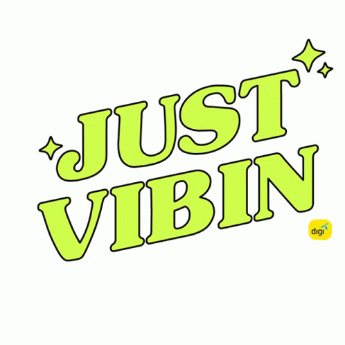 Colorful Logo Saying Just Vibin With Digi Logo GIF
