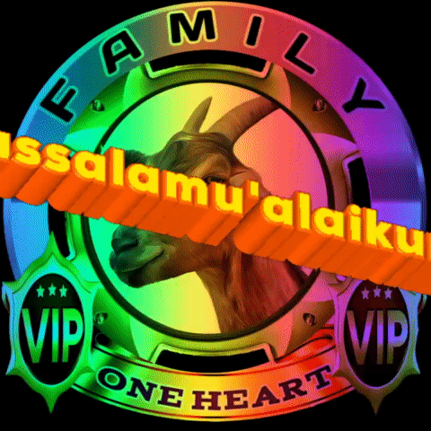 Colorful Logo With Goat and Family One Heart