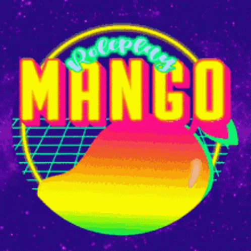 Colorful Mango Logo On Purple Background GIF
