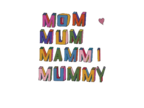 Colorful Mom Mammi Mummy Words