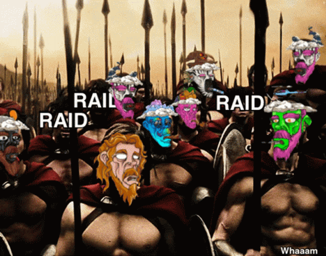 Colorful Monster Head Raid GIF