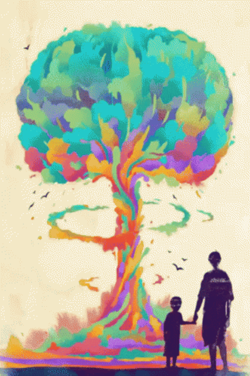 Colorful Mushroom Cloud Psychedelic GIF