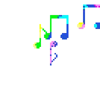Colorful Music Notes and Treble Clef