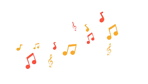 Colorful Music Notes and Treble Clef