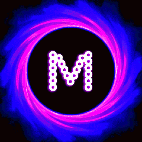 Colorful Neon Color Letter M GIF