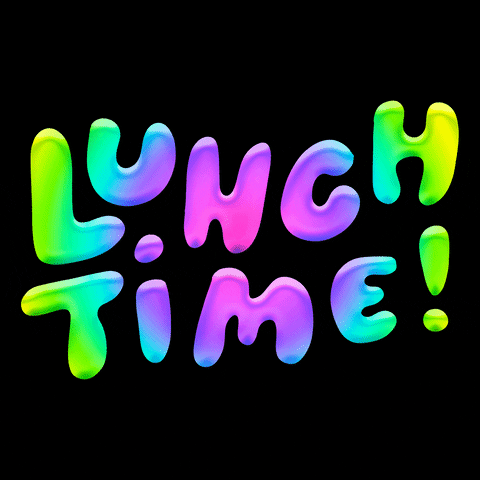 Colorful Neon Lunch Time Text GIF