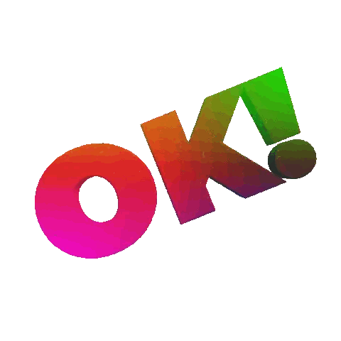 Colorful Ok 3D Text