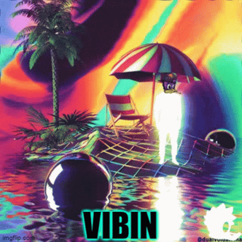 Colorful Painting Saying Vibin