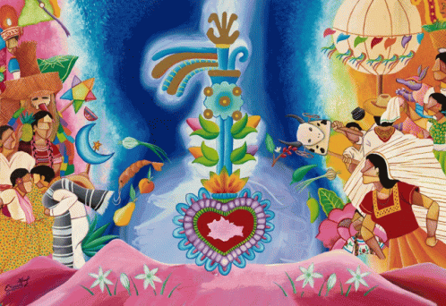 Colorful Painting With Heart and Sword