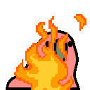 Colorful Party Parrot On Fire GIF