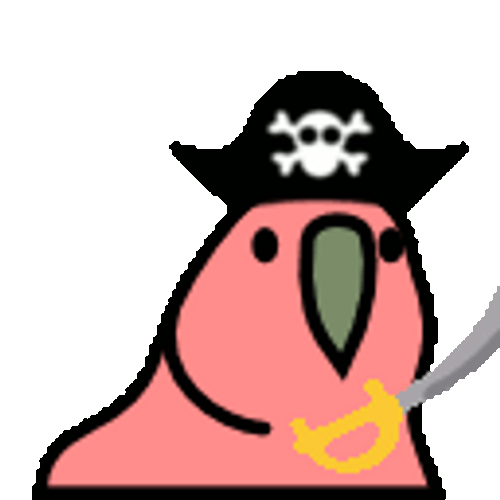 Colorful Party Parrot Pirate And Its Sword GIF