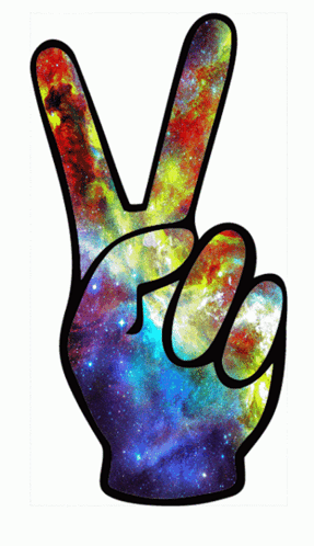 Colorful Peace Sign Galaxy Background