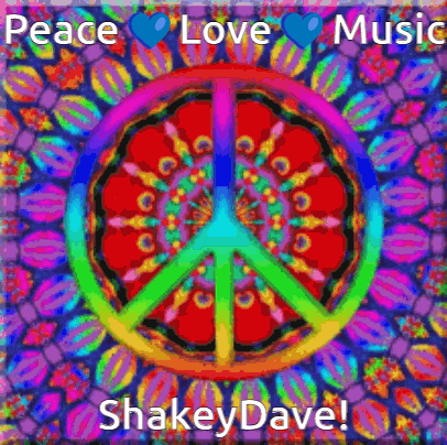 Colorful Peace Sign With Peace Love Music
