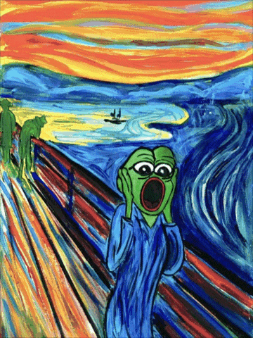 Colorful Person With Green Face and Boat