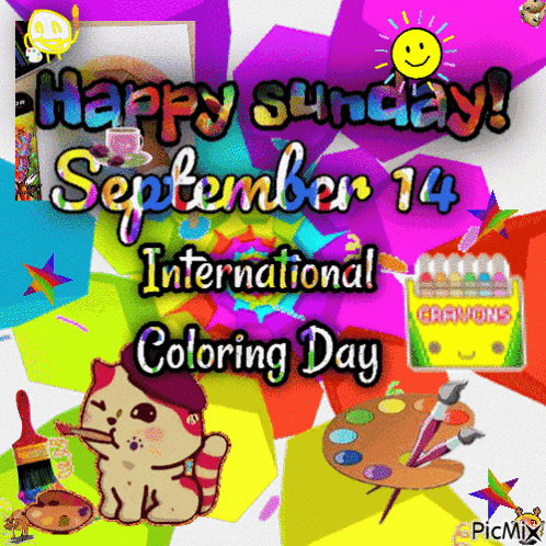 Colorful Poster Says Happy Sunday September 14