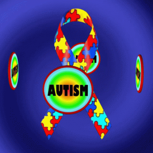 Colorful Puzzle Ribbon With Autism Word