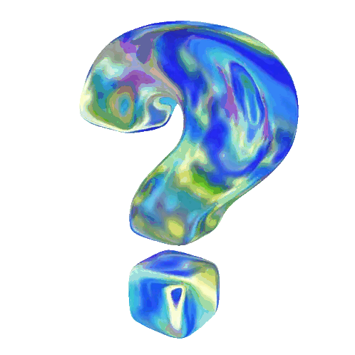 Colorful Question Mark With Cube