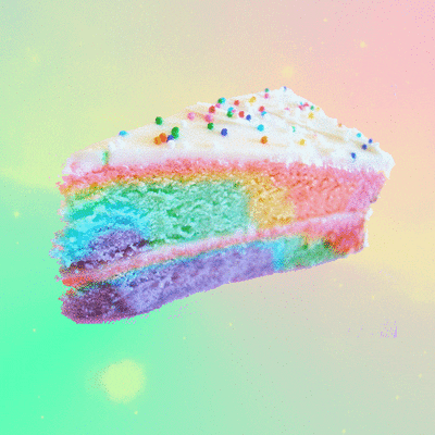 Colorful Rainbow Cake Slice GIF