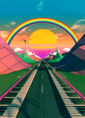 Colorful Rainbow Road GIF