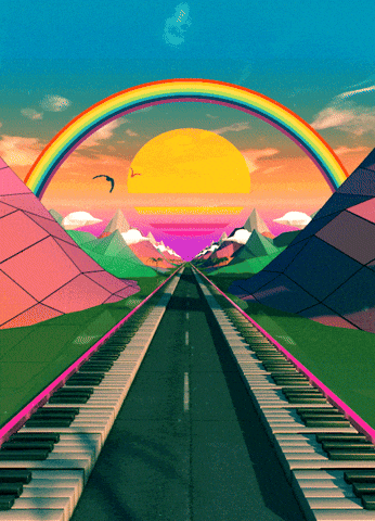 Colorful Road Rainbow Ahead GIF
