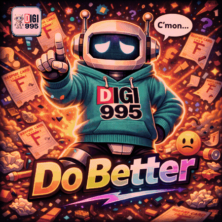 Colorful Robot Wearing Digi 995 Hoodie