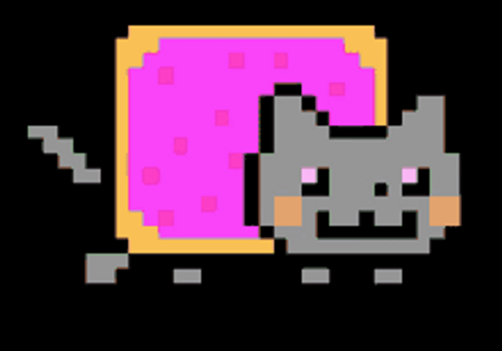 Colorful Running Nyan Cat GIF